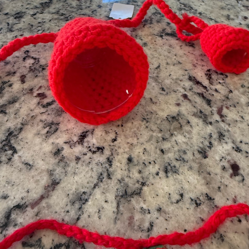 Vintage Red Crochet bell garland Christmas - Picture 6 of 6